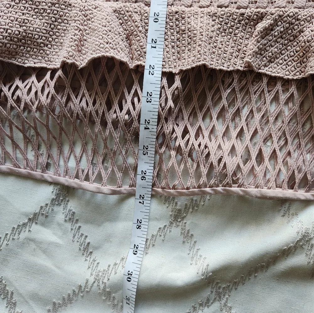 SAYLOR Dusty‎ Rose Mixed Lace Midi Dress Adjustable Straps Size M - Picture 7 of 8